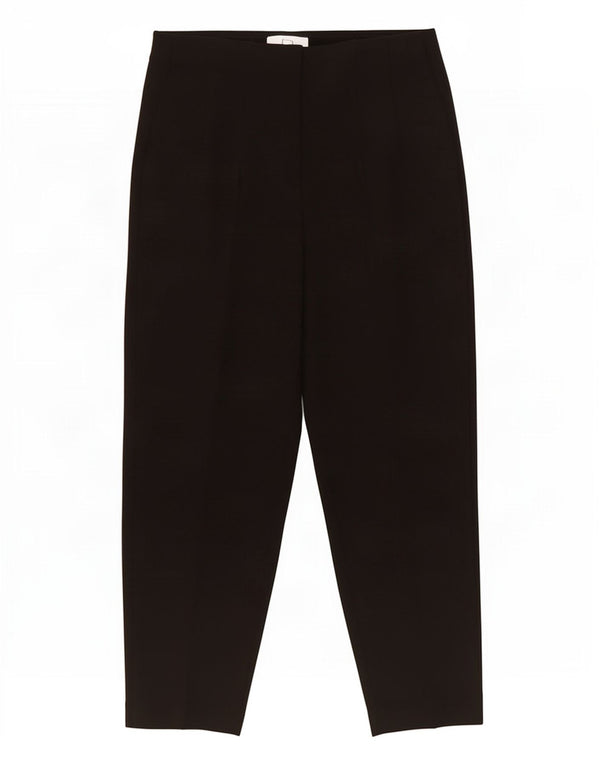 Marks & Spencer Womens Slim Cropped Trousers UK 10 Smalll W28 L26 Black