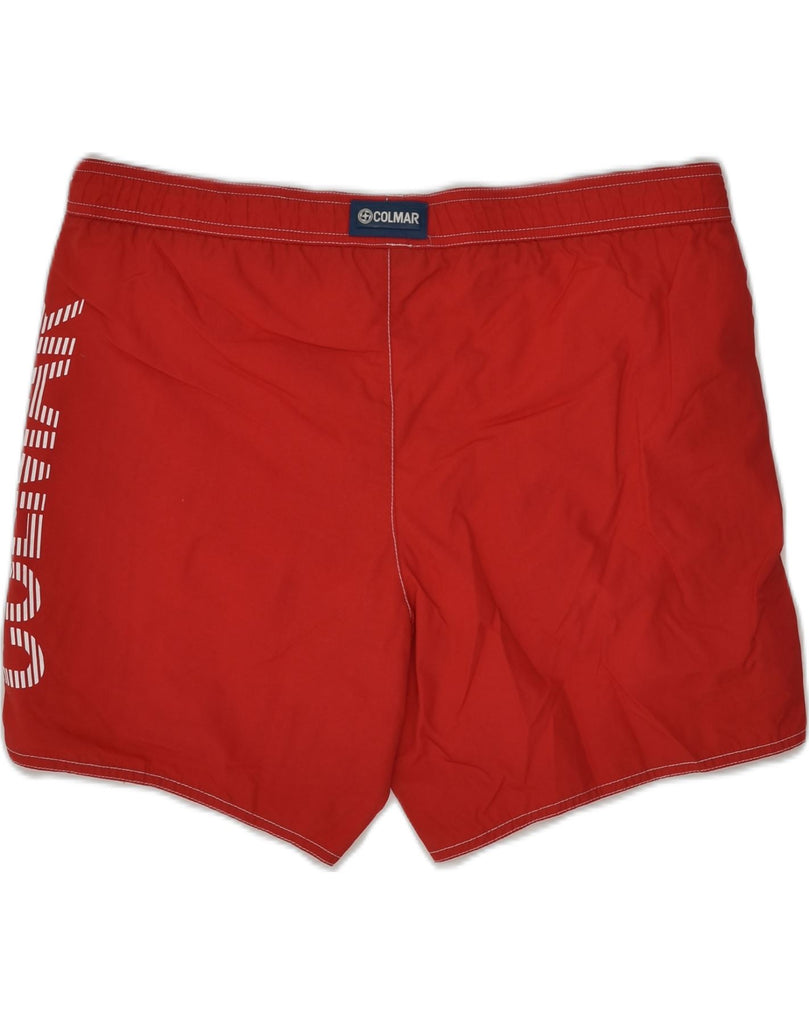 COLMAR Mens Graphic Sport Shorts IT 48 Medium W34 Red Polyamide | Vintage Colmar | Thrift | Second-Hand Colmar | Used Clothing | Messina Hembry 