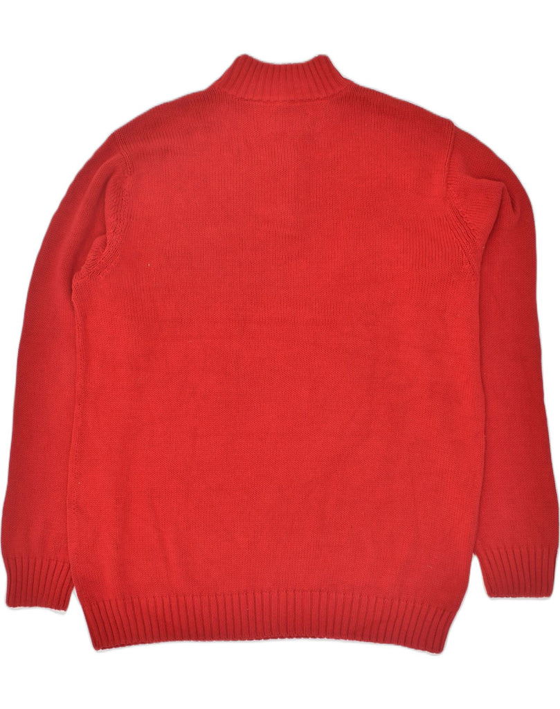 CHAPS Mens Tall Zip Neck Jumper Sweater XL Red Cotton | Vintage Chaps | Thrift | Second-Hand Chaps | Used Clothing | Messina Hembry 