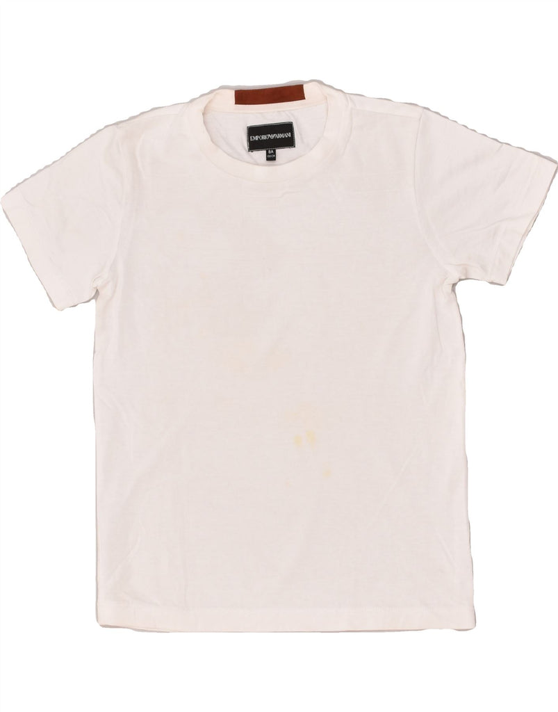 EMPORIO ARMANI Boys T-Shirt Top 7-8 Years White | Vintage Emporio Armani | Thrift | Second-Hand Emporio Armani | Used Clothing | Messina Hembry 