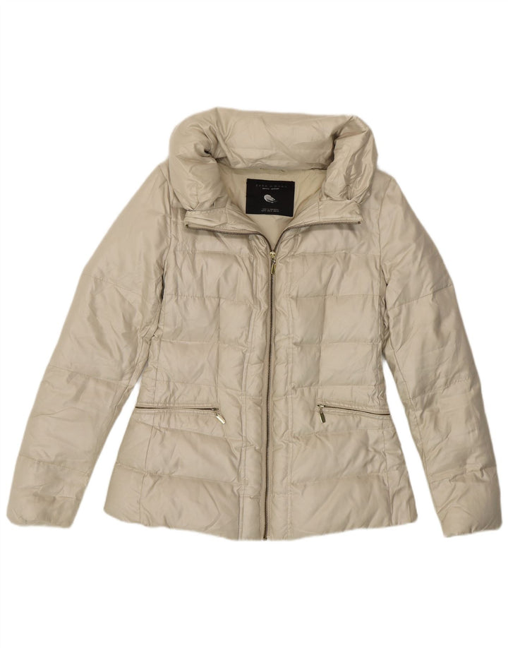 ZARA Womens Padded Jacket UK 10 Small Off White Polyester