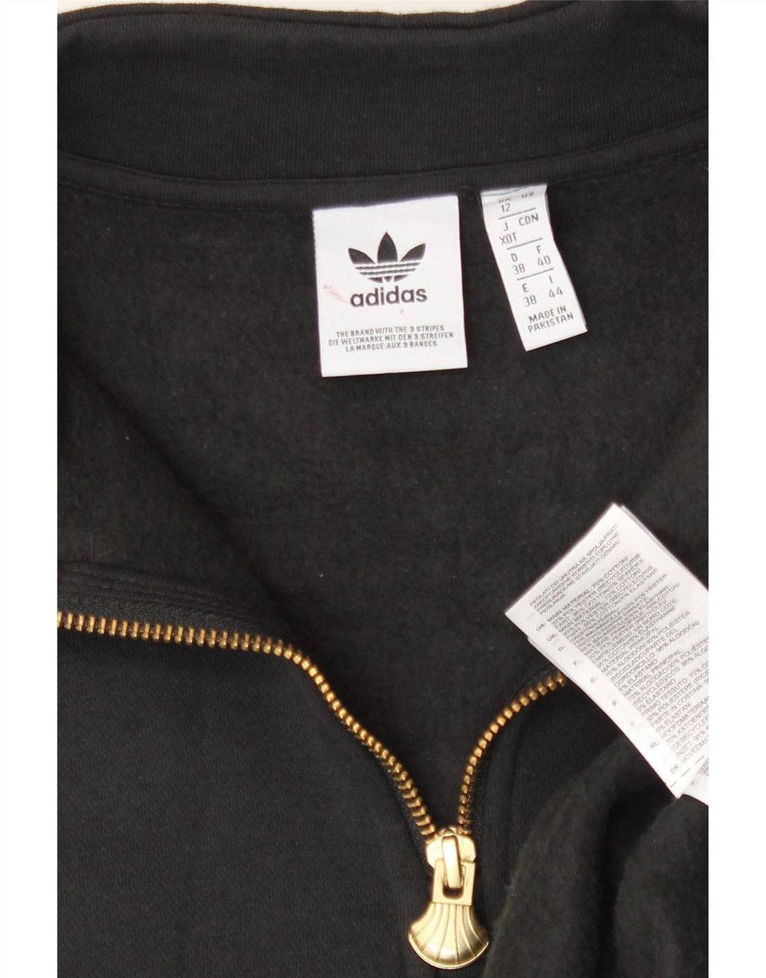Adidas Womens Oversized Graphic Sweatshirt Jumper UK 12 Medium Black