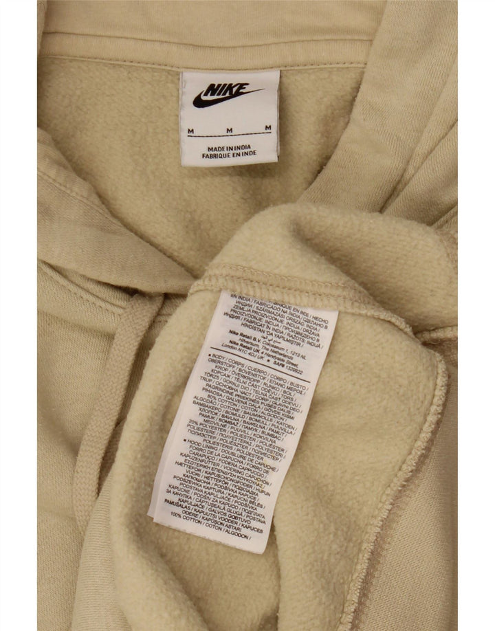 Nike Mens Hoodie Jumper Medium Beige Cotton