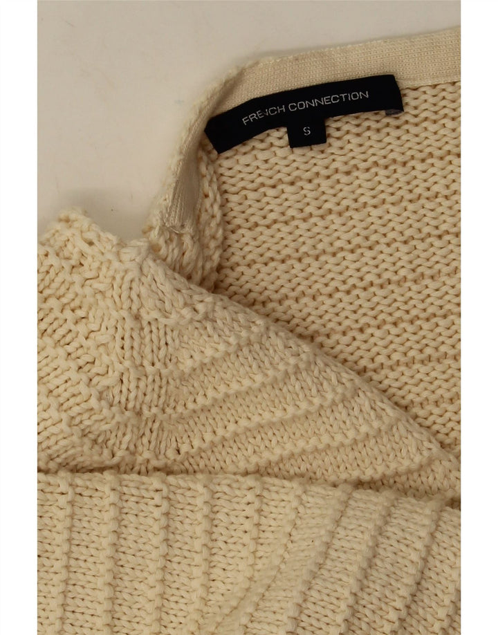 French Connection Womens Longline Cardigan Sweater UK 10 Small Off White
