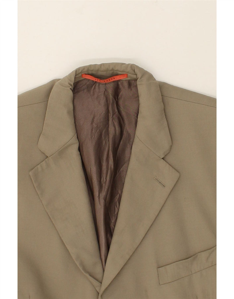 TED BAKER Mens 3 Button Blazer Jacket UK 44 2XL Beige New Wool | Vintage Ted Baker | Thrift | Second-Hand Ted Baker | Used Clothing | Messina Hembry 