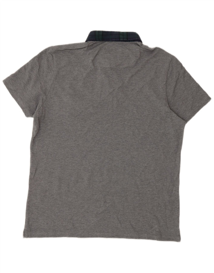 Lyle & Scott Mens Rugby Polo Shirt Large Grey Cotton