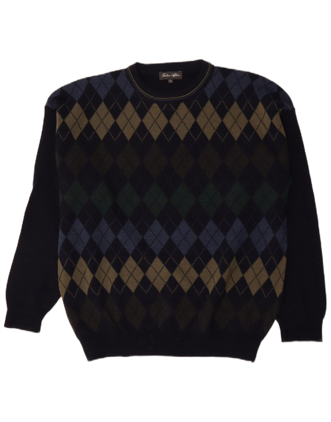 Vintage Mens Crew Neck Jumper Sweater IT 52/54 Large Navy Blue