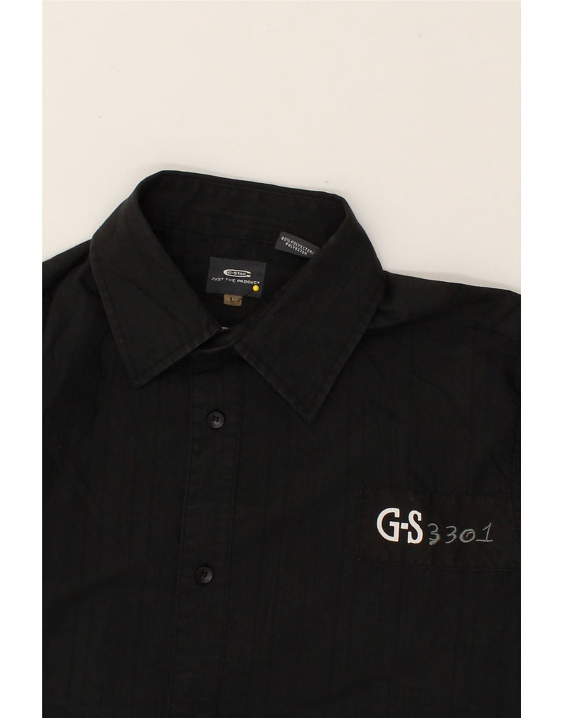 G-STAR Mens Shirt Large Black Striped Polyester | Vintage G-Star | Thrift | Second-Hand G-Star | Used Clothing | Messina Hembry 