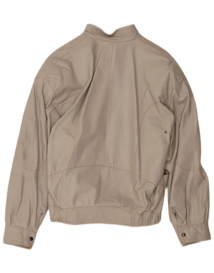 Moda Italiana Mens Leather Jacket IT 48 Medium Beige Leather