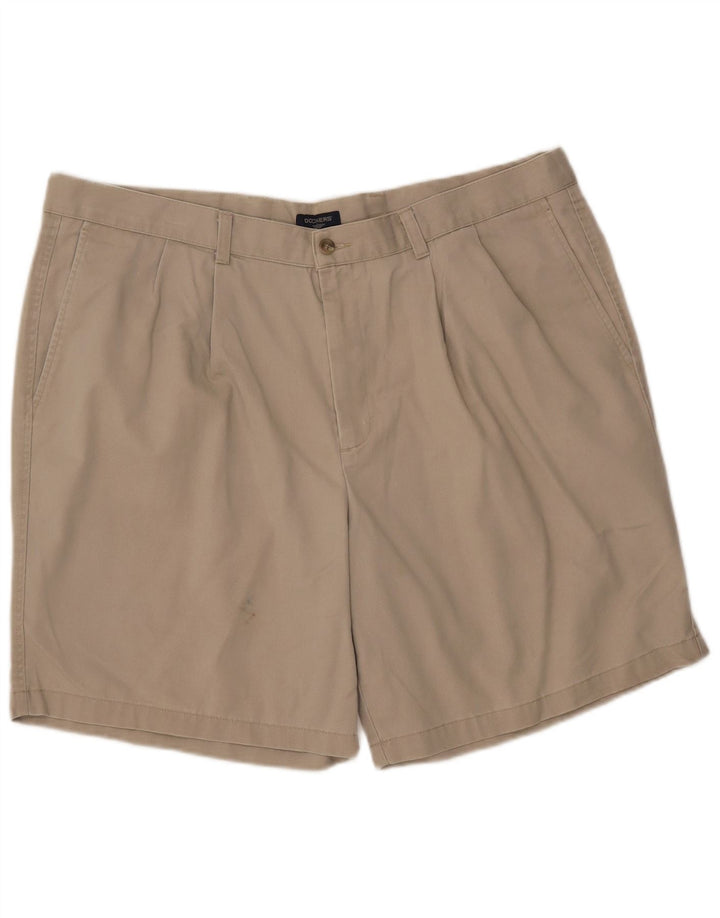DOCKERS Mens Pegged Chino Shorts W42 2XL Beige Cotton