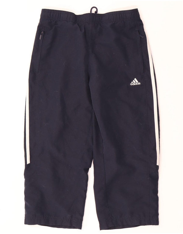 Adidas Womens Capri Tracksuit Trousers UK 10 Small Navy Blue Polyester