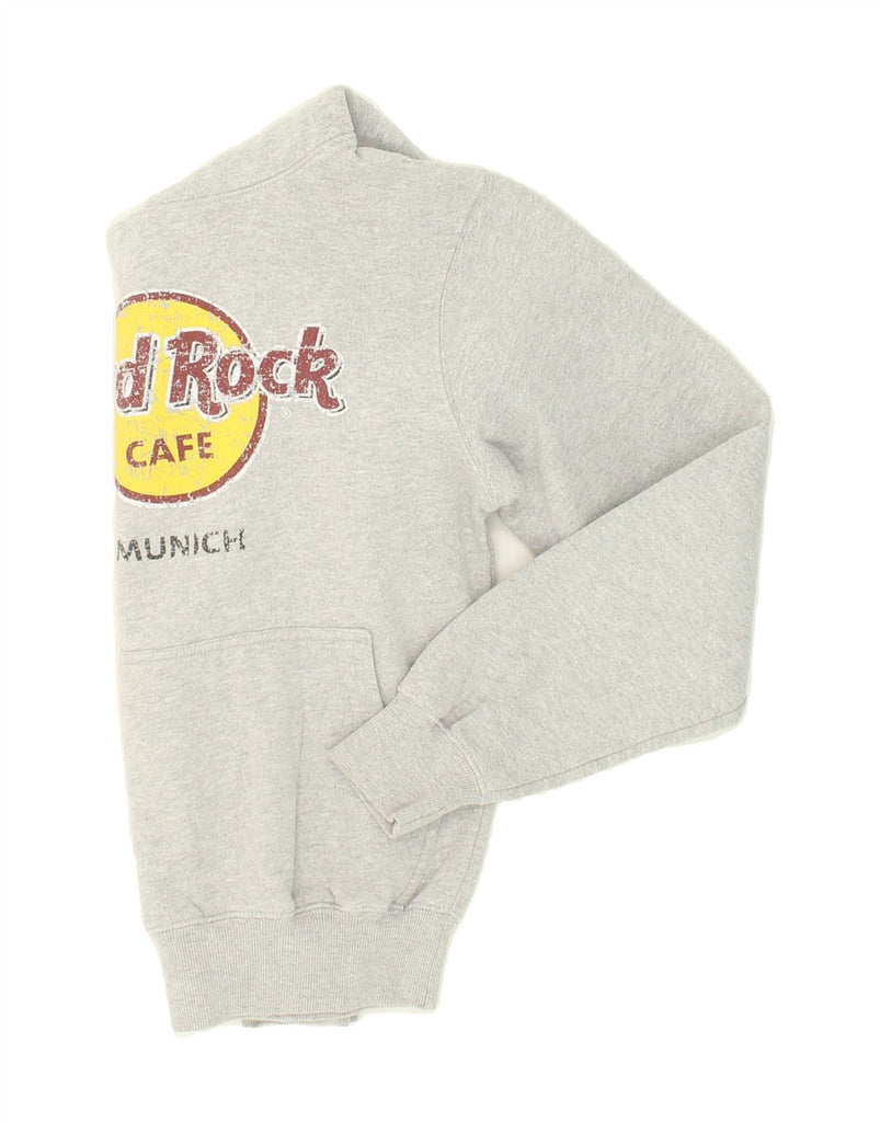 HARD ROCK CAFE Womens Munich Graphic Hoodie Jumper UK 10 Small Grey Cotton Vintage Hard Rock Cafe and Second-Hand Hard Rock Cafe from Messina Hembry 