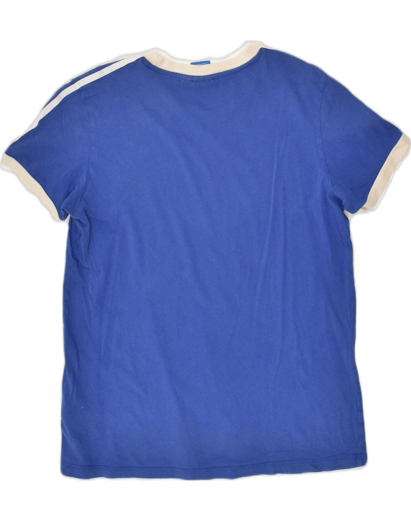 ADIDAS Womens T-Shirt Top UK 12 Medium Blue Cotton | Vintage Adidas | Thrift | Second-Hand Adidas | Used Clothing | Messina Hembry 
