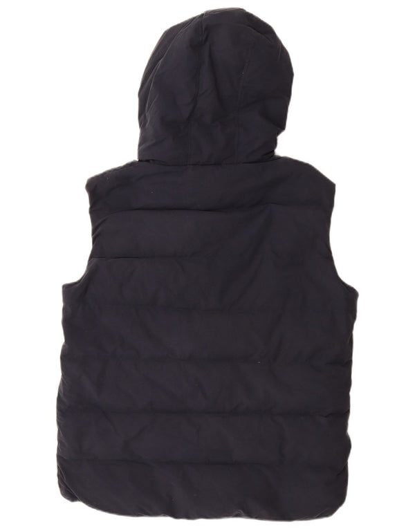 JACK WILLS Mens Hooded Padded Gilet UK 40 Large Navy Blue Cotton