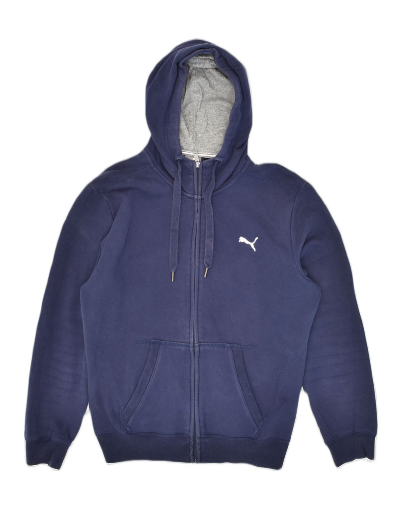 PUMA Mens Zip Hoodie Sweater Medium Navy Blue Cotton | Vintage Puma | Thrift | Second-Hand Puma | Used Clothing | Messina Hembry 