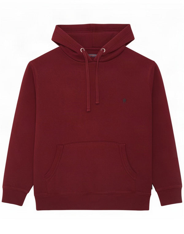 French Connection Mens Hoodie Jumper Large Burgundy Cotton