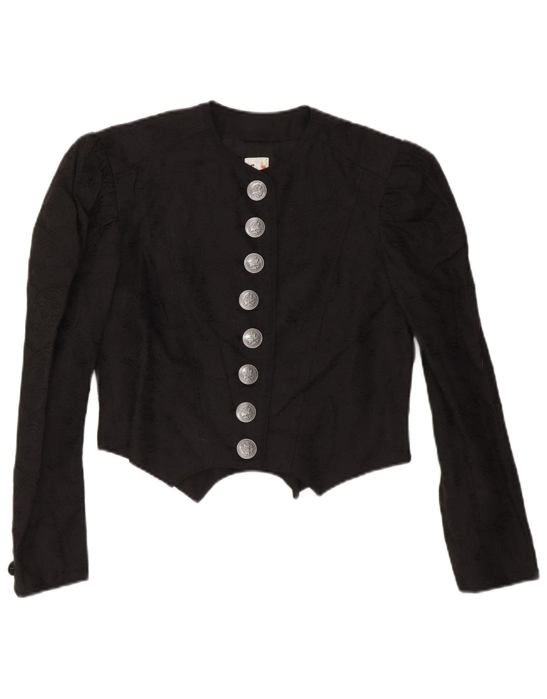 Gossl Womens Trachten Crop Cardigan Top EU 40 Medium Black Linen