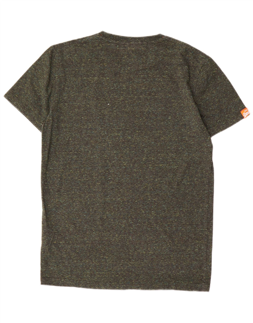 Superdry Mens T-Shirt Top Medium Khaki Flecked Cotton