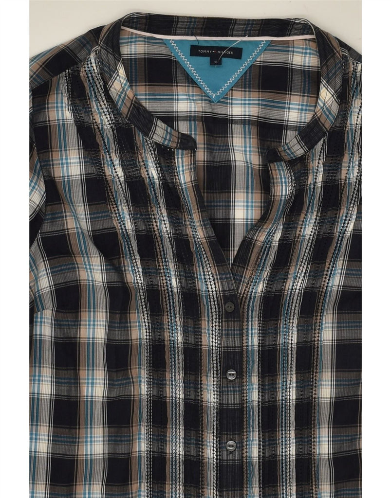 TOMMY HILFIGER Womens Shirt US 10 Large Black Check Cotton Vintage Tommy Hilfiger and Second-Hand Tommy Hilfiger from Messina Hembry 