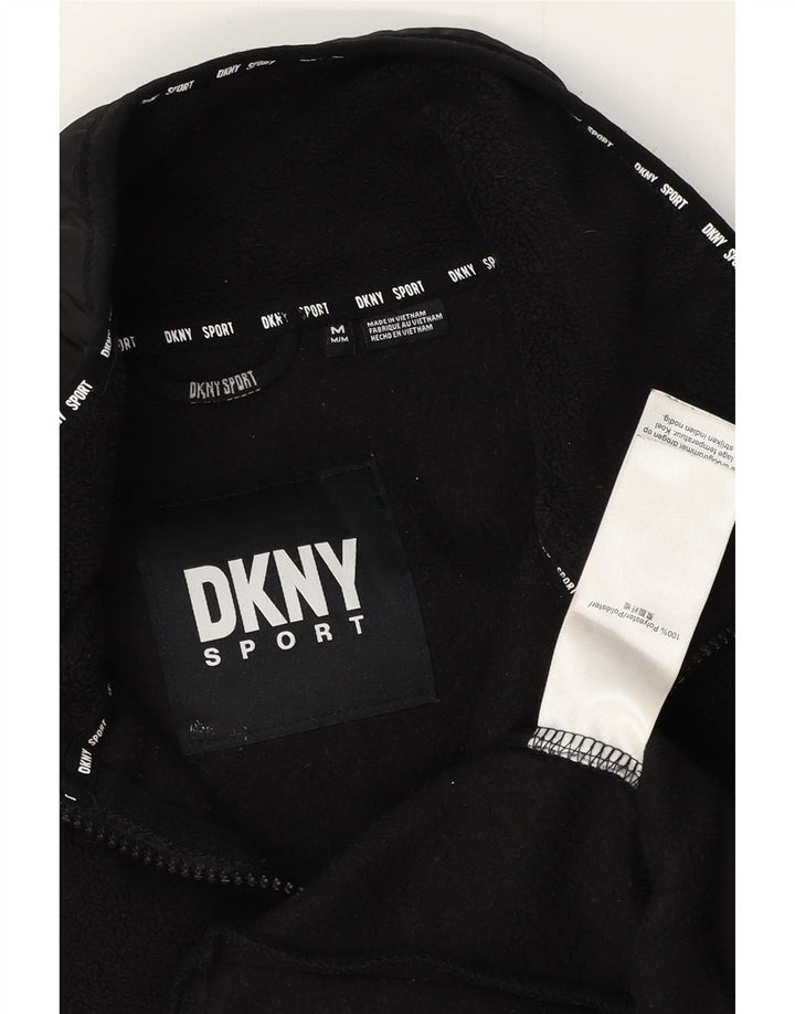 DKNY Mens Fleece Jacket UK 38 Medium Black Polyester