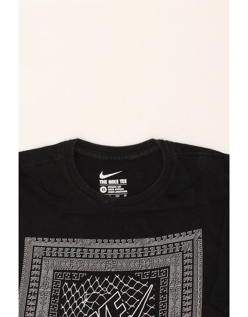 NIKE Mens Athletic Cut Graphic T-Shirt Top XS Black Cotton | Vintage Nike | Thrift | Second-Hand Nike | Used Clothing | Messina Hembry 