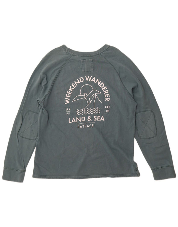 Fat Face Mens Graphic Sweatshirt Jumper Large Green Cotton