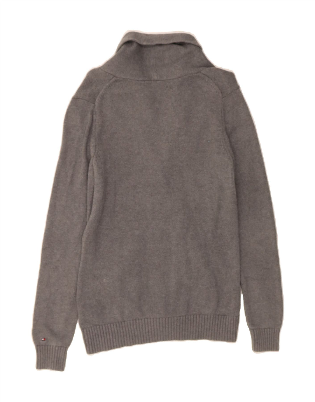 TOMMY HILFIGER Womens Cardigan Sweater UK 14 Medium Grey Cotton Vintage Tommy Hilfiger and Second-Hand Tommy Hilfiger from Messina Hembry 
