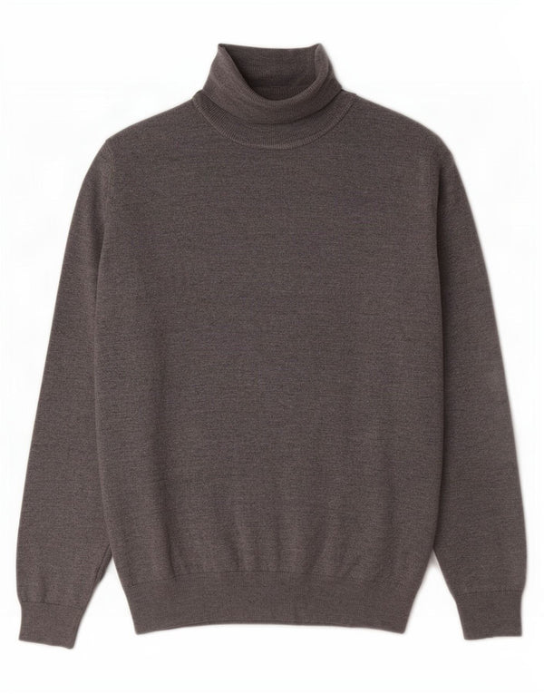 Zara Mens Roll Neck Jumper Sweater Small Grey