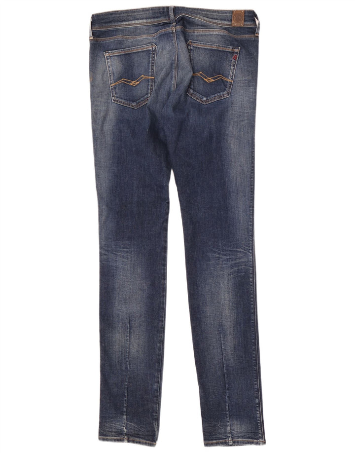 Replay Womens Slim Jeans W33 L34 Blue Cotton