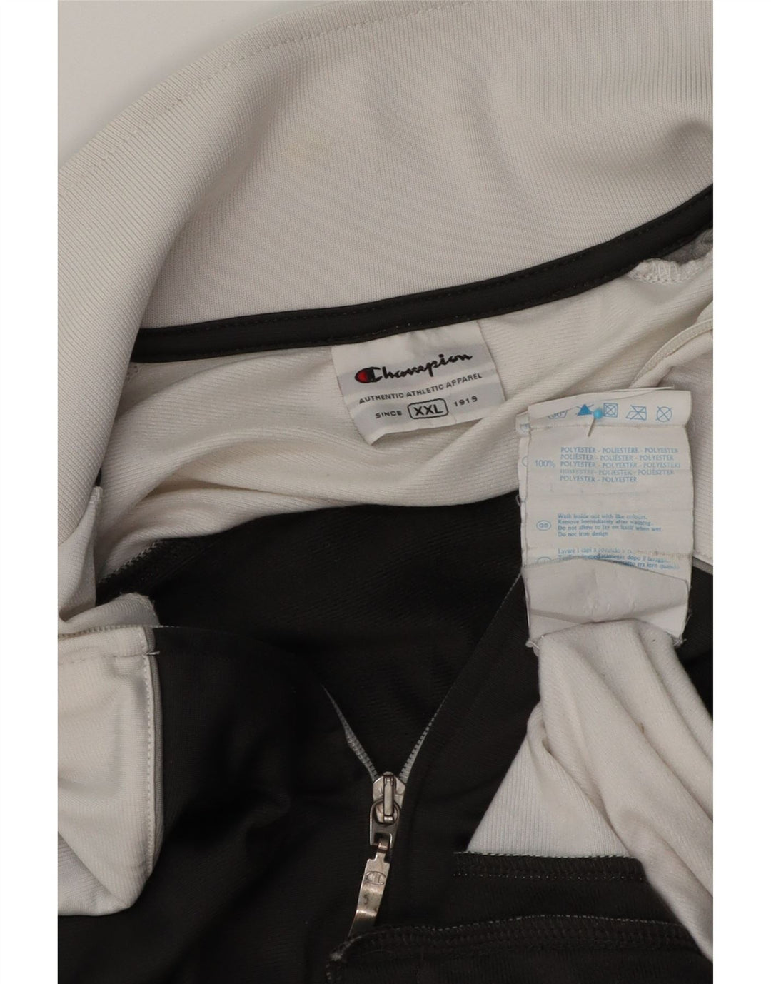 Champion Mens Tracksuit Top Jacket 2XL Black Colourblock Polyester