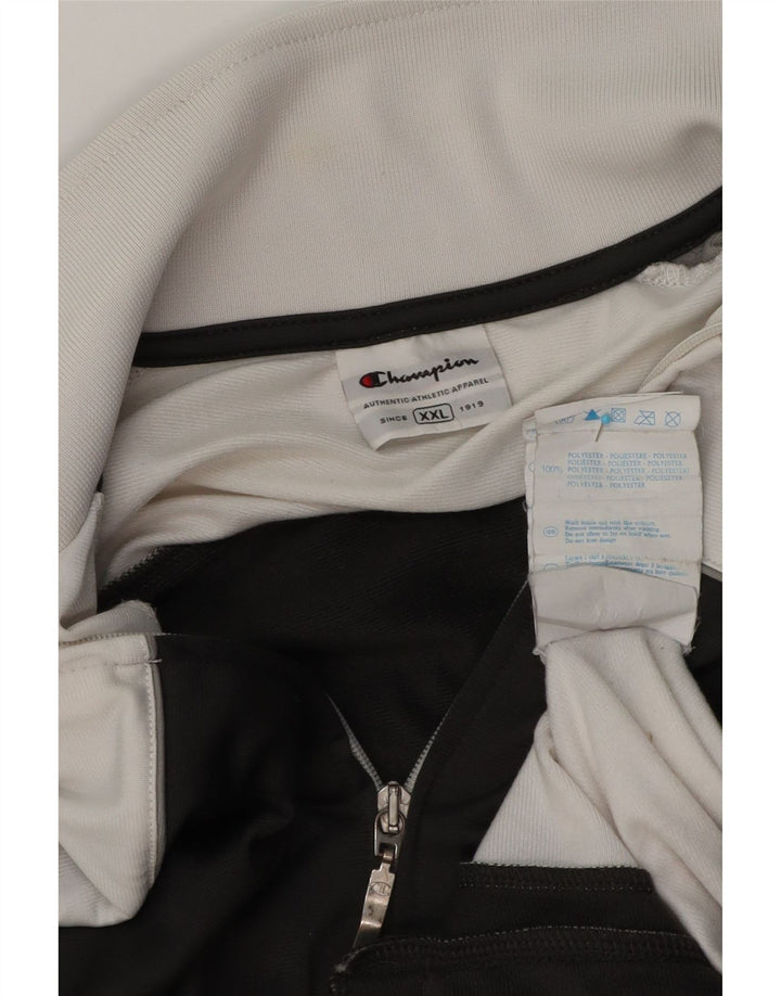 Champion Mens Tracksuit Top Jacket 2XL Black Colourblock Polyester