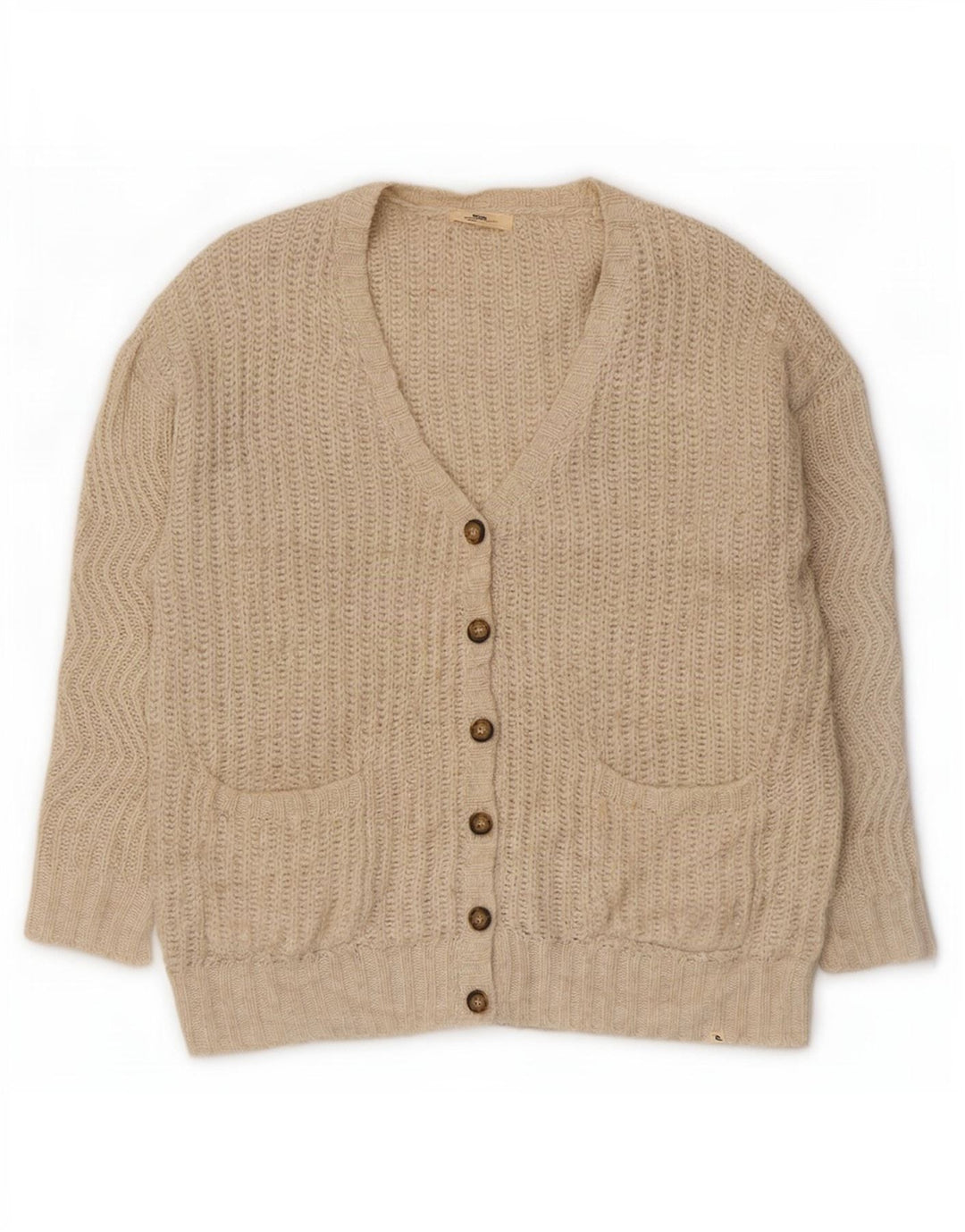 Rip Curl Womens Oversized Cardigan Sweater UK 14 Medium Beige