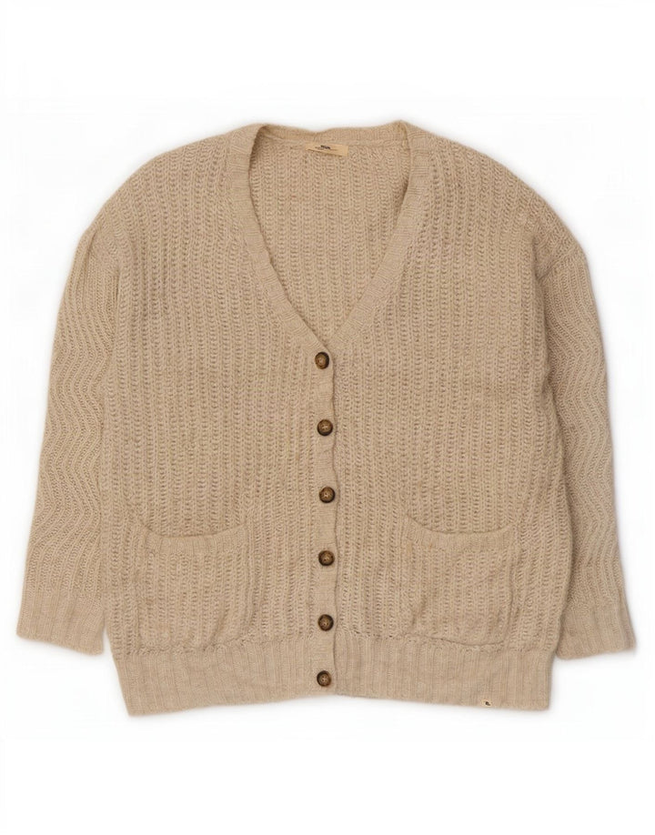 Rip Curl Womens Oversized Cardigan Sweater UK 14 Medium Beige