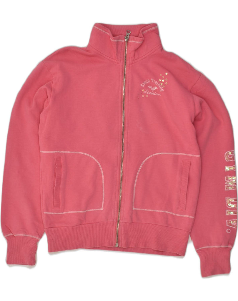 ARENA Girls Tracksuit Top Jacket 11-12 Years Pink Cotton | Vintage Arena | Thrift | Second-Hand Arena | Used Clothing | Messina Hembry 