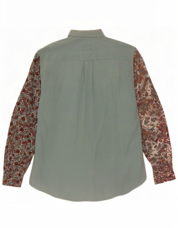 Verte Vallee Mens Corduroy Shirt Medium Multicoloured Floral