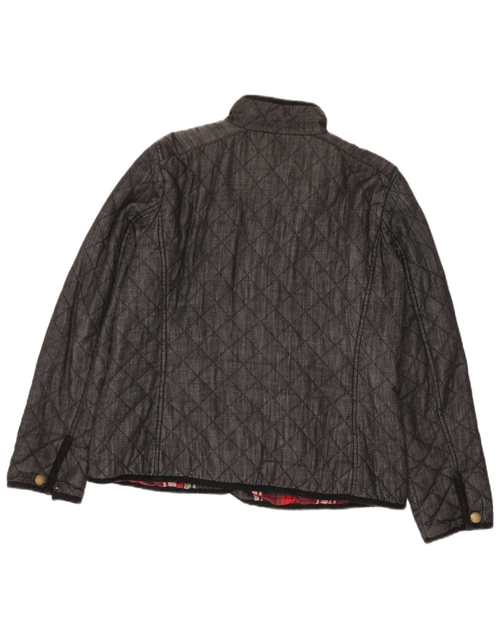 Ralph Lauren Womens Quilted Jacket UK 16 Large Grey Cotton