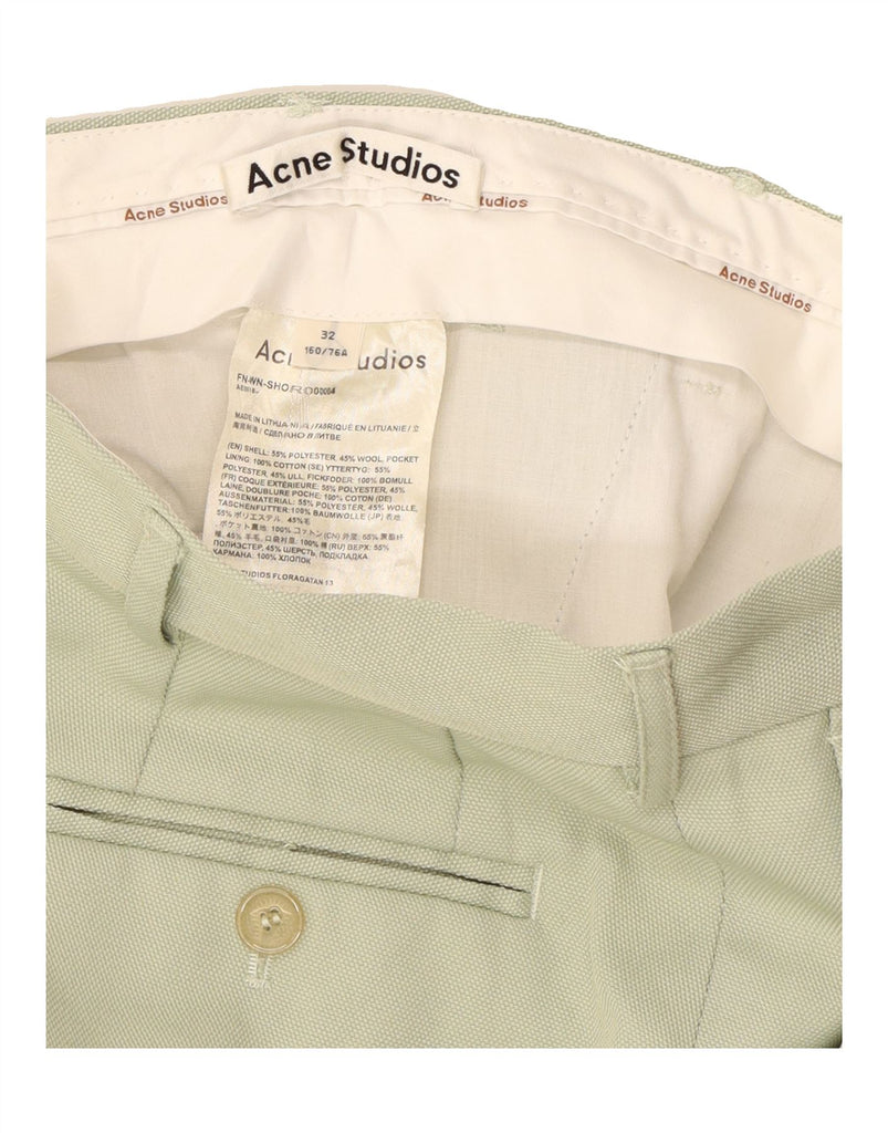 ACNE STUDIOS Womens High Waist Shorts EU 32 2XS W26 Green Classic Vintage Acne Studios and Second-Hand Acne Studios from Messina Hembry 