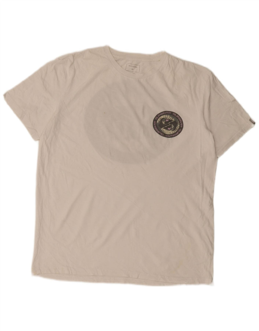 Quiksilver Mens Regular Fit Graphic T-Shirt Top Medium White