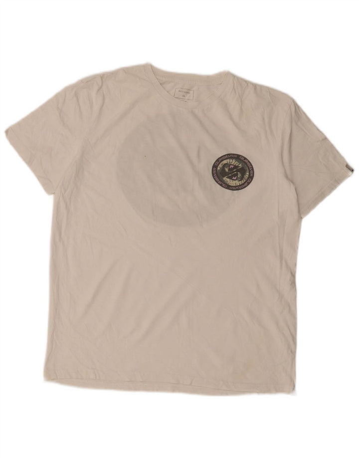 Quiksilver Mens Regular Fit Graphic T-Shirt Top Medium White