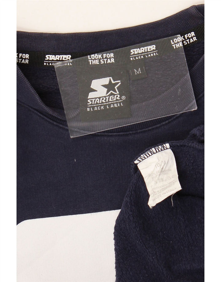 Starter Mens Graphic Sweatshirt Jumper Medium Navy Blue Cotton