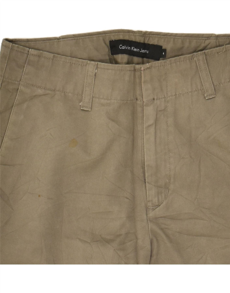 CALVIN KLEIN JEANS Womens Chino Shorts US 4 Small W27 Khaki Cotton | Vintage Calvin Klein Jeans | Thrift | Second-Hand Calvin Klein Jeans | Used Clothing | Messina Hembry 