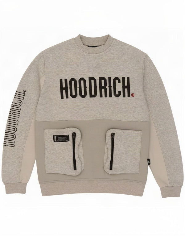 Hoodrich Mens Graphic Sweatshirt Jumper Small Grey Flecked Polyester