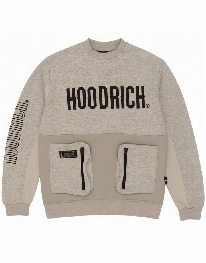 Hoodrich Mens Graphic Sweatshirt Jumper Small Grey Flecked Polyester