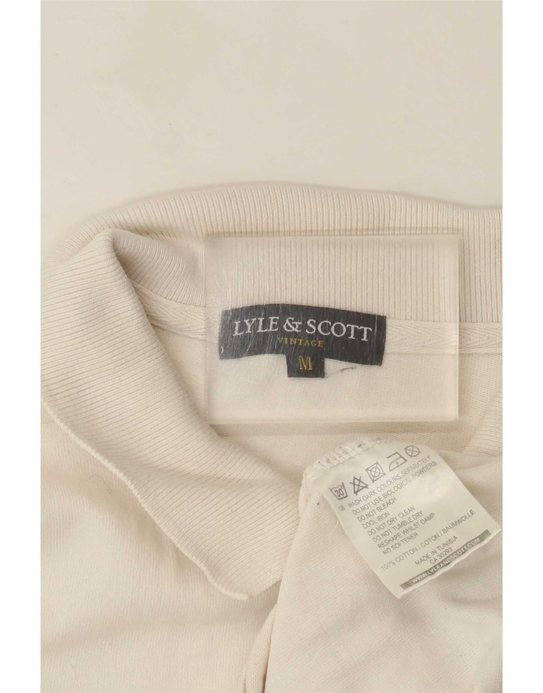 Lyle & Scott Mens Long Sleeve Regular Polo Shirt Medium Off White Cotton