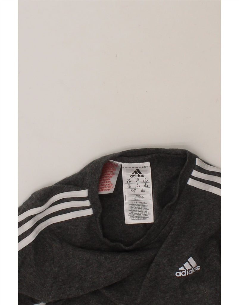 ADIDAS Boys T-Shirt Top 3-4 Years Grey Cotton Vintage Adidas and Second-Hand Adidas from Messina Hembry 