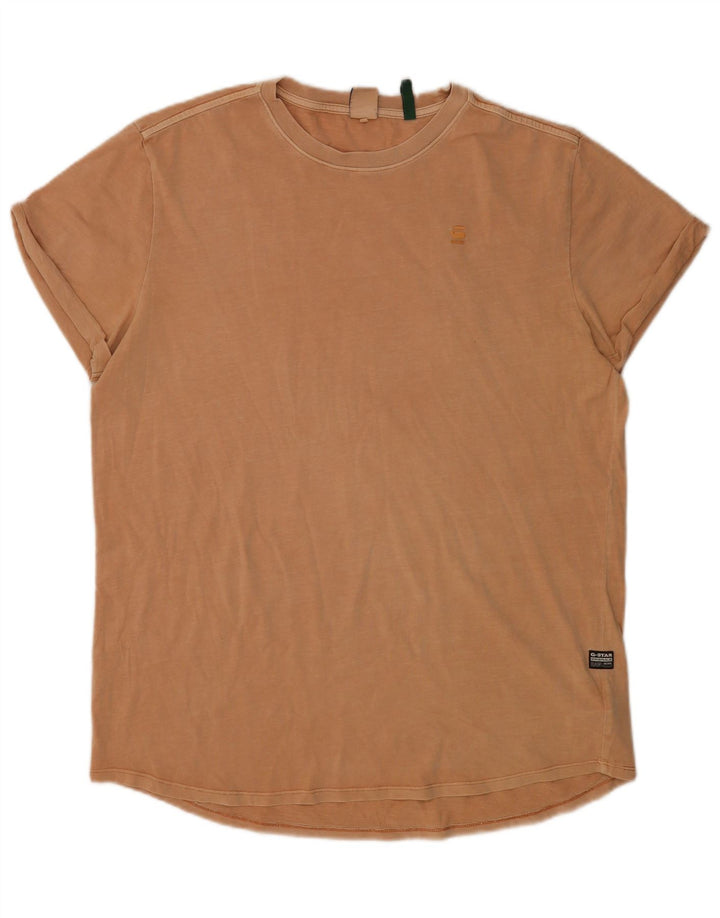 G-Star Mens T-Shirt Top XL Beige Cotton
