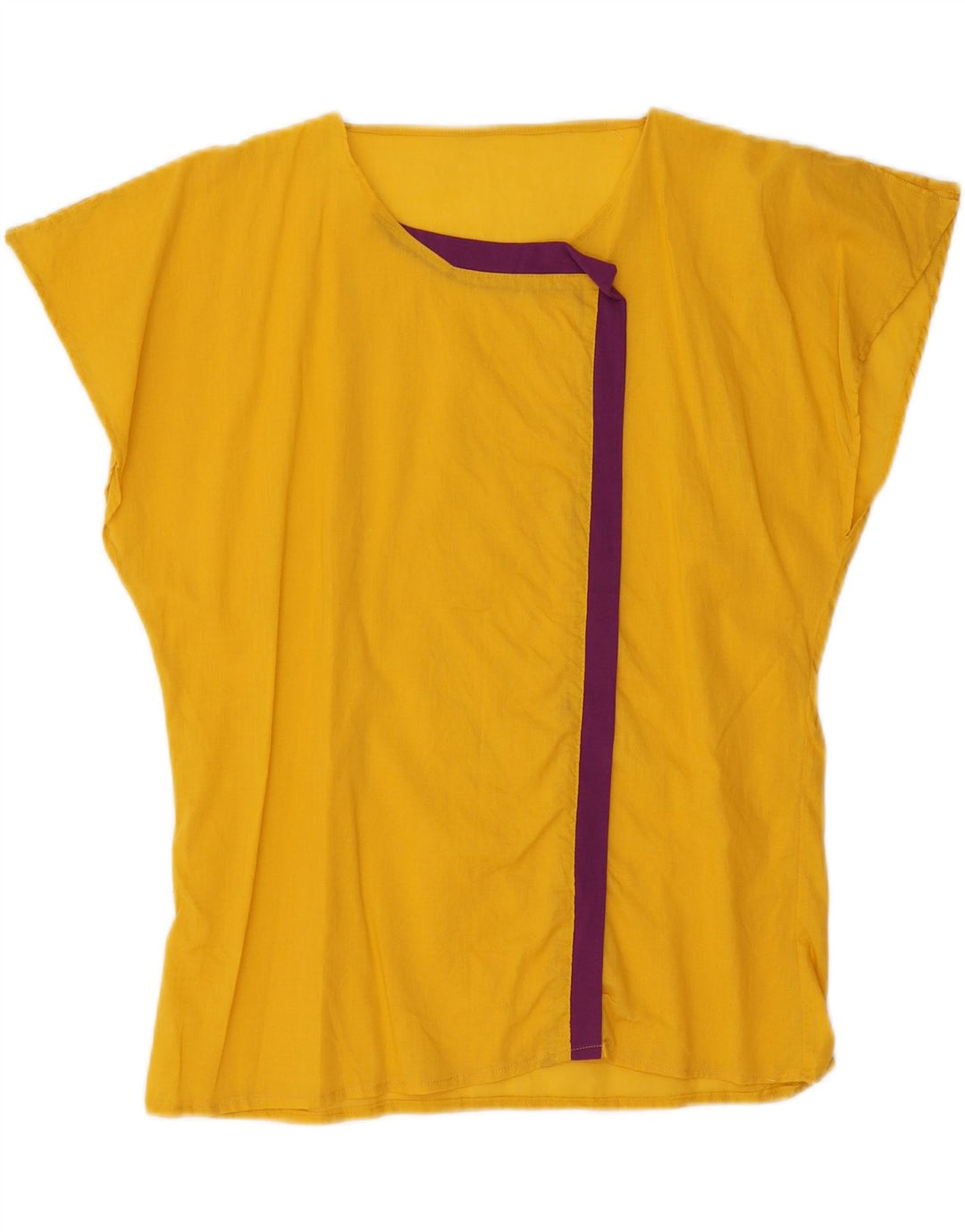 VINTAGE Womens Sleeveless Blouse Top UK 14 Medium Yellow Vintage Vintage and Second-Hand Vintage from Messina Hembry 