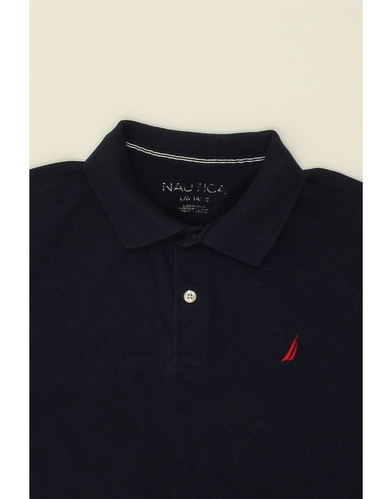 NAUTICA Boys Polo Shirt 13-14 Years Large Navy Blue Cotton | Vintage Nautica | Thrift | Second-Hand Nautica | Used Clothing | Messina Hembry 