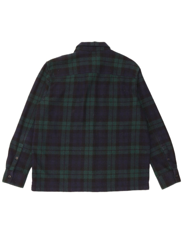 Nudie Jeans Mens Flannel Shirt Large Navy Blue Check Wool