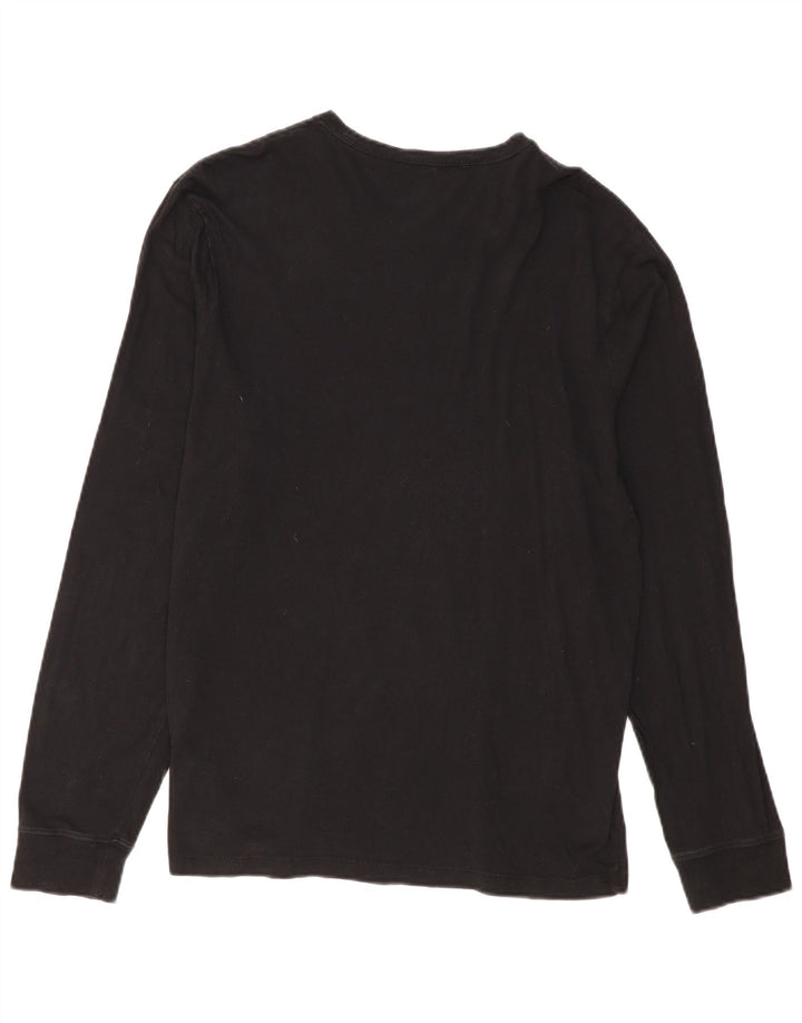 J. CREW Womens Top Long Sleeve UK 16 Large Black Cotton